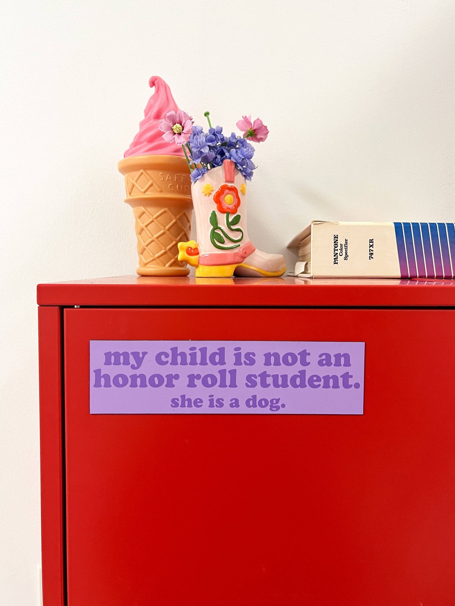 Girl Dog Honor Roll Car Magnet