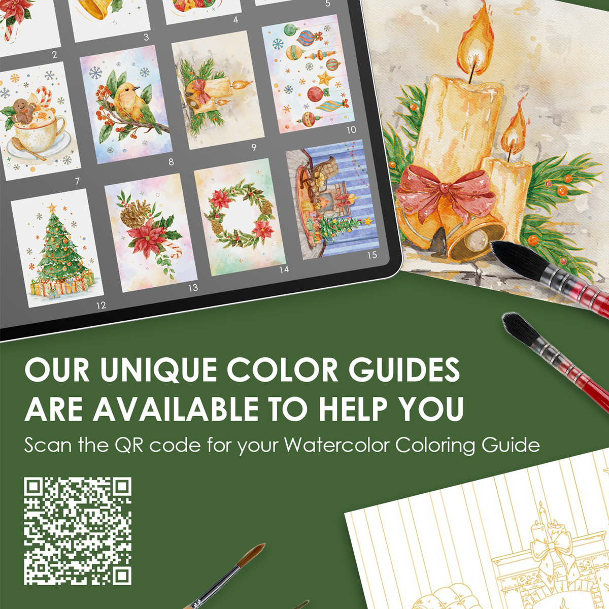 Watercolor Coloring Club Box: Holiday