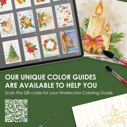 Watercolor Coloring Club Box: Holiday