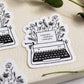 Floral Typewriter Sticker