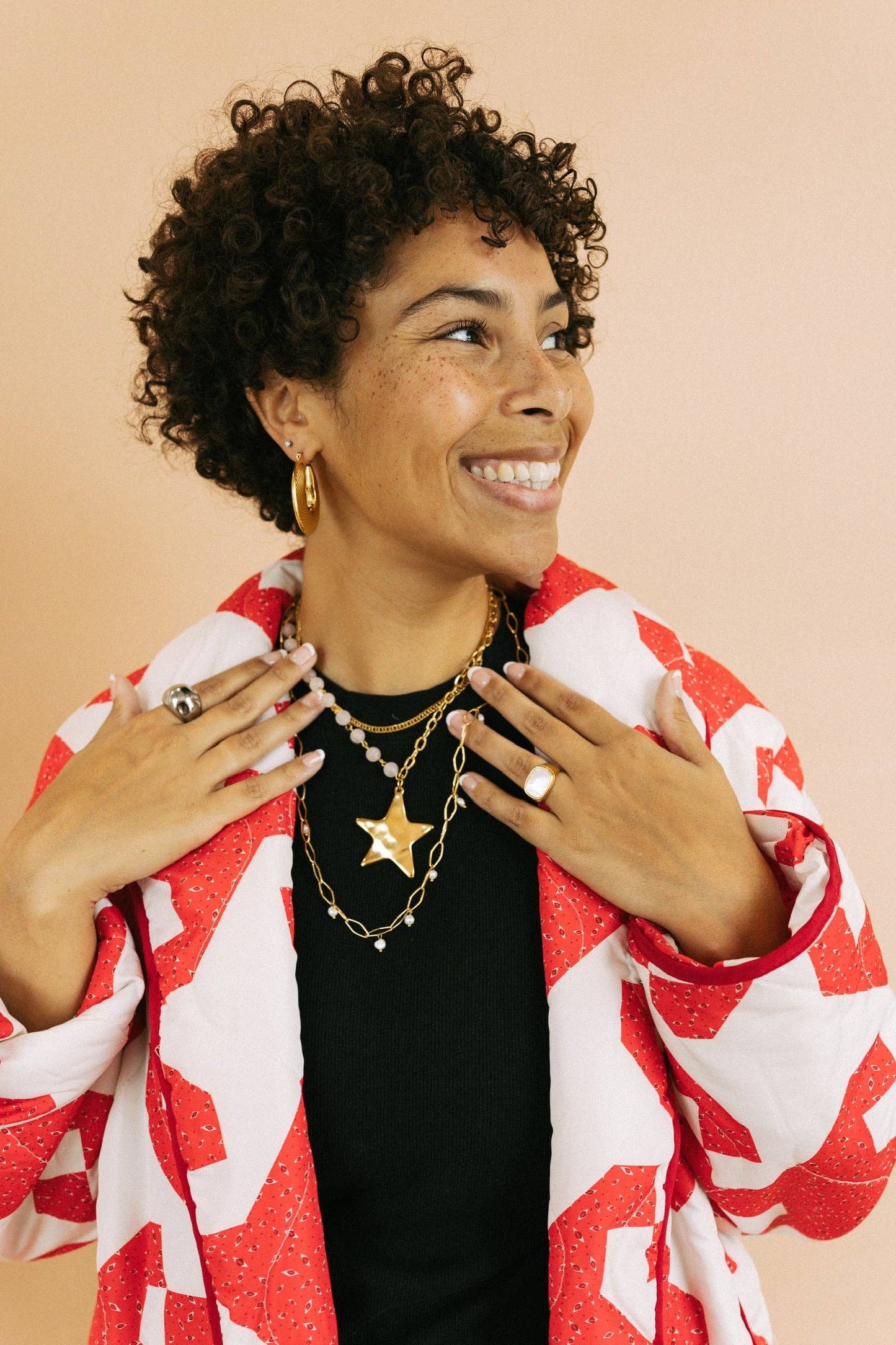 Starry Beaded Chain Necklace