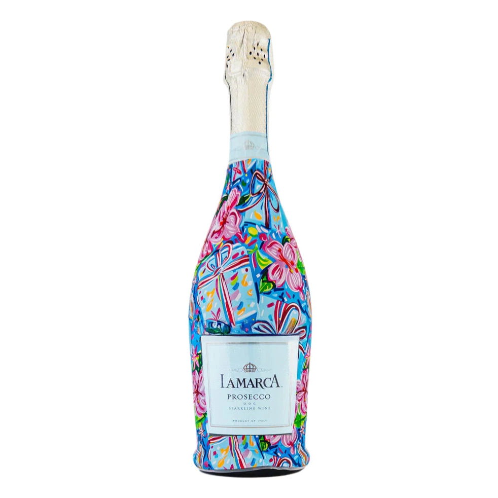 Preppy Happy Birthday Brushed Presents Prosecco Bottle Wrap