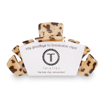 TELETIES - Classic Hair Clip | Large | Blonde Tortoise