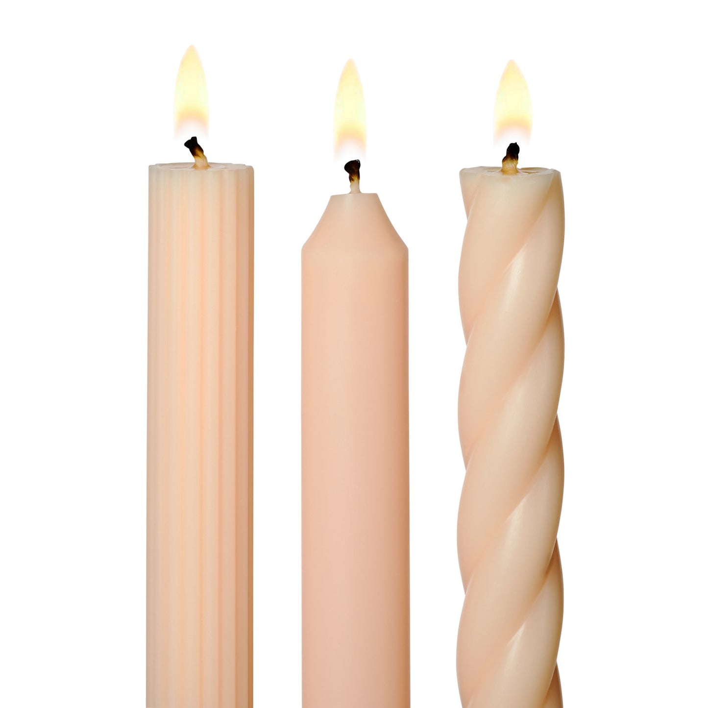 Soft Pink Taper Candle