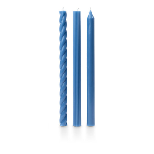 Storm Blue Taper Candle