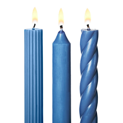 Storm Blue Taper Candle