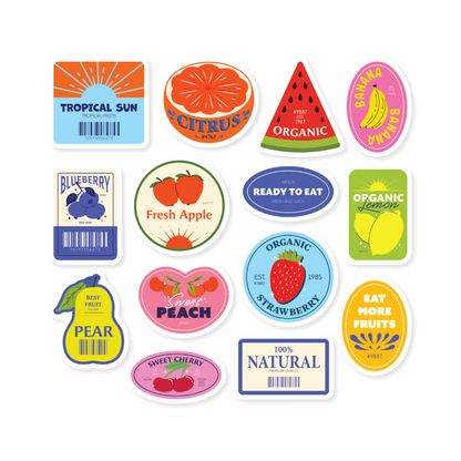 Fresh Fruit Labels Stickers