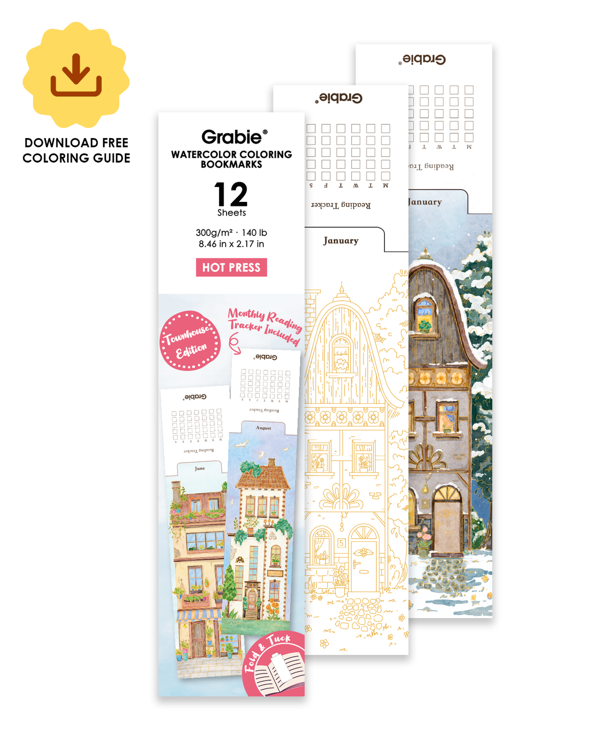Watercolor Bookmarks: Townhouse