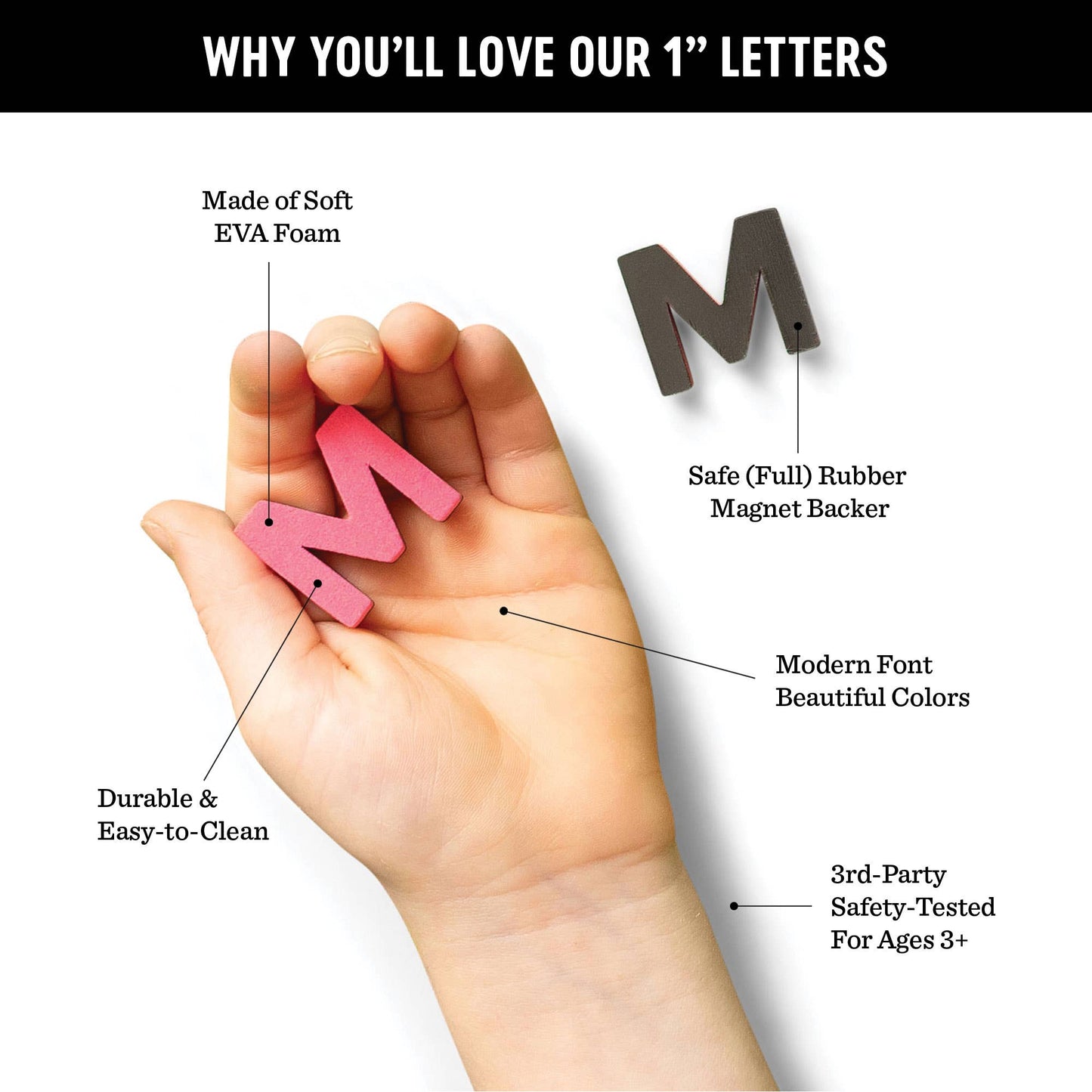 Hot Pink 1" 200pc Magnetic Letters