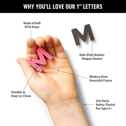 Hot Pink 1" 200pc Magnetic Letters