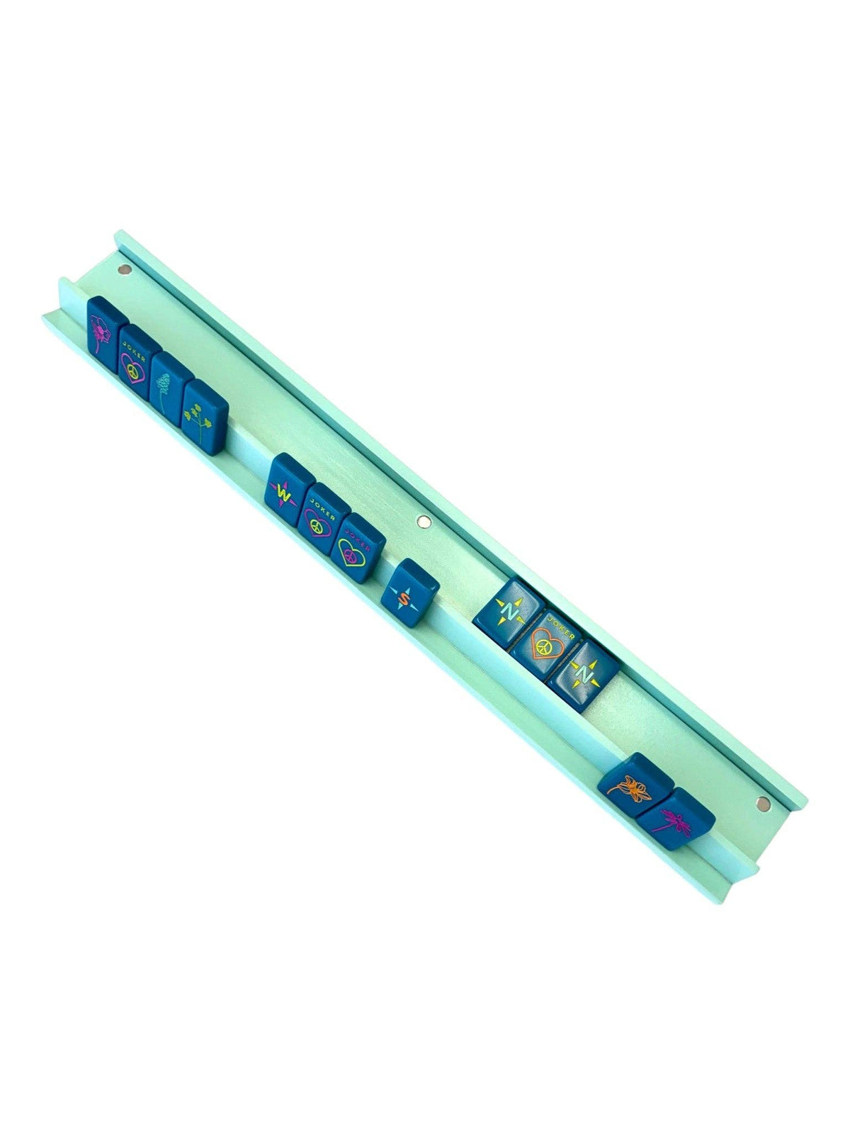 Wooden Mahjong Racks and Magnetic Pushers (Set of 4)