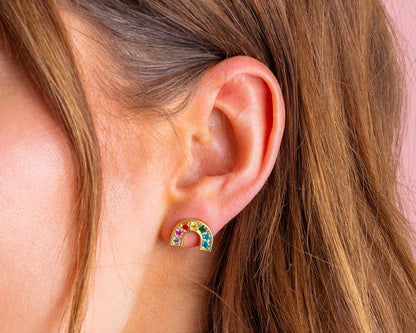 Charlie Rainbows Gold Stud Earrings
