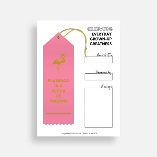 Flamingo in a Flock of Pigeons Award Ribbon