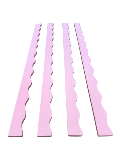 Light Pink Wavy Mahjong Rack Pusher Set
