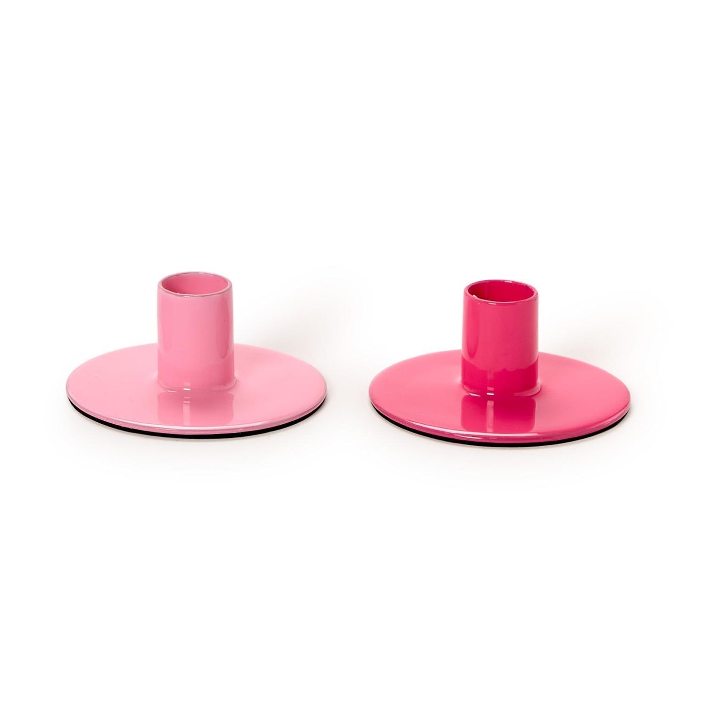 Pink Metal Taper Candle Holder