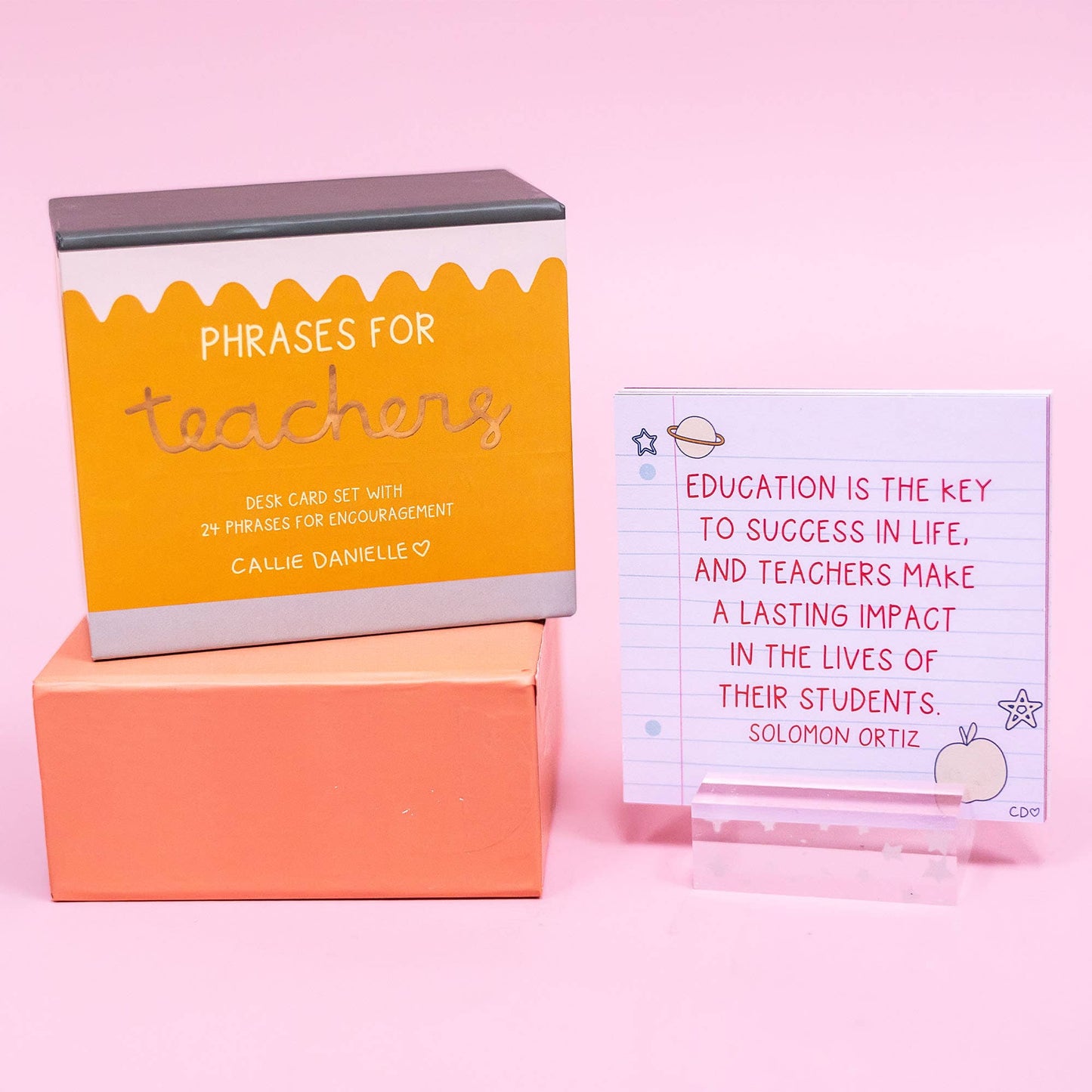 Encouraging Phrases for Teachers Desk Card Set