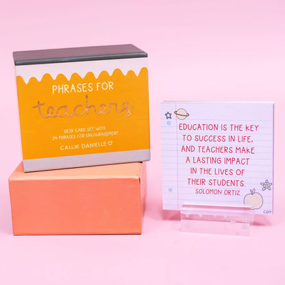 Encouraging Phrases for Teachers Desk Card Set
