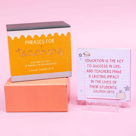 Encouraging Phrases for Teachers Desk Card Set
