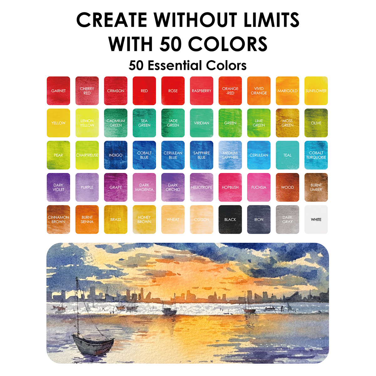 All-In-One Watercolor Set of 50