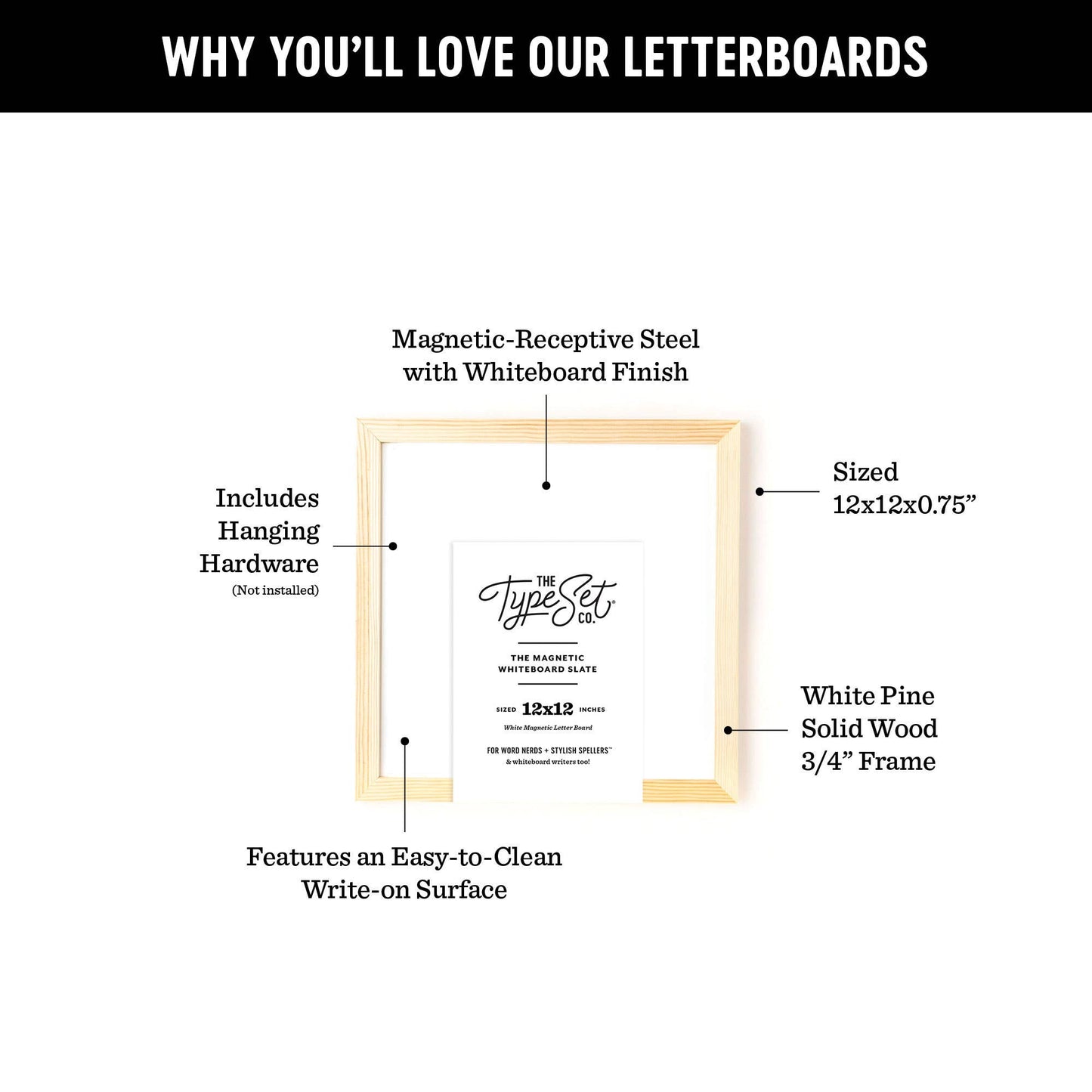 Magnetic 12x12 Whiteboard