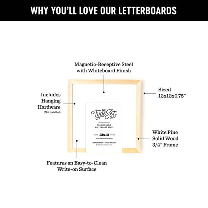 Magnetic 12x12 Whiteboard