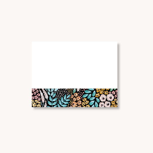 Black Floral Sticky Note