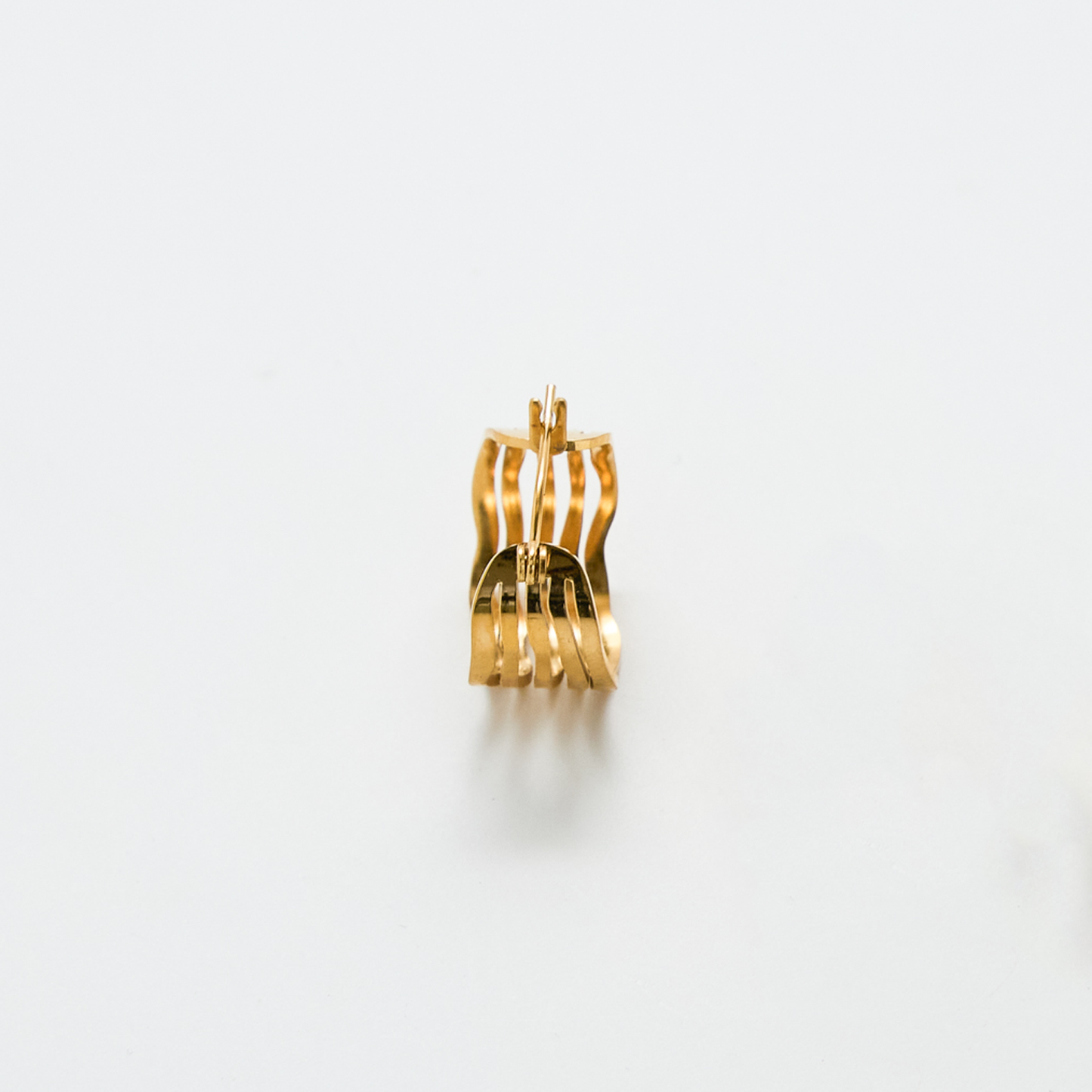 Gold Cut-Out Circle Hoop Earrings