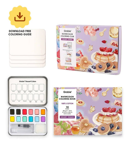 Watercolor Coloring Club Box: Dessert