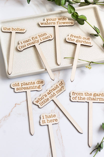 The Print Pantry - The Tortured Poets Department Plant Markers: I can fix him (no really I can)