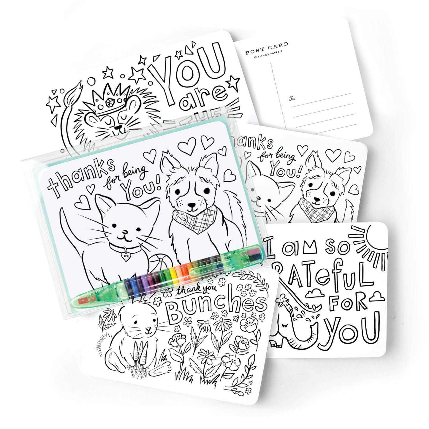Color-In Thank You Postcard Kit