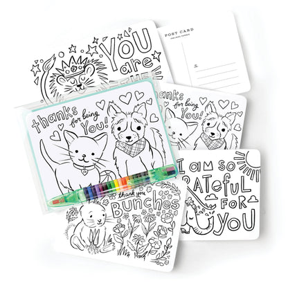 Color-In Thank You Postcard Kit