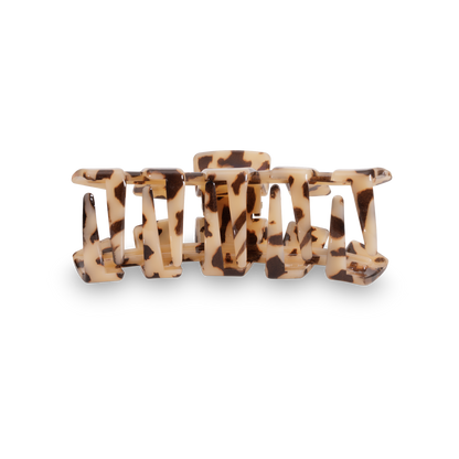 TELETIES - Classic Hair Clip | Large | Blonde Tortoise
