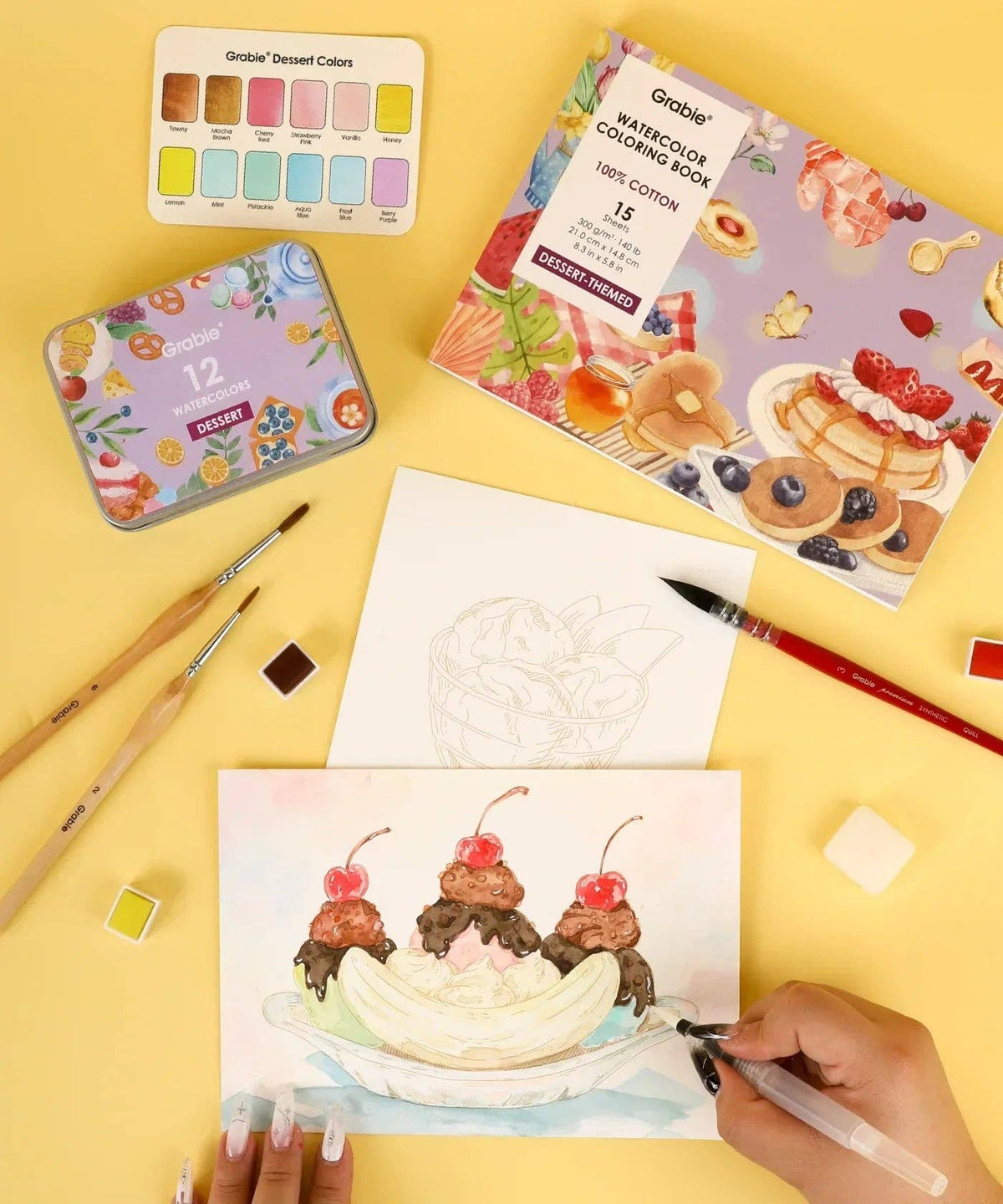 Watercolor Coloring Club Box: Dessert