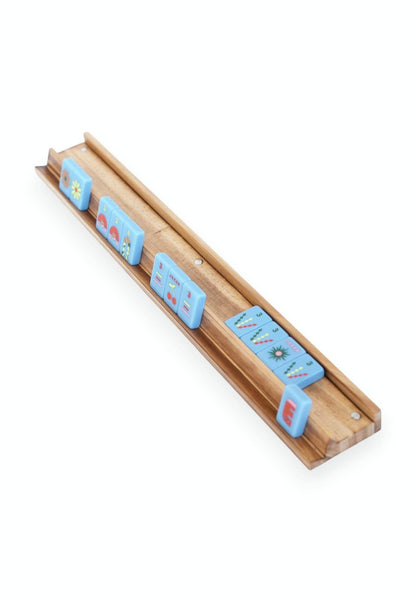 Wooden Mahjong Racks and Magnetic Pushers (Set of 4)