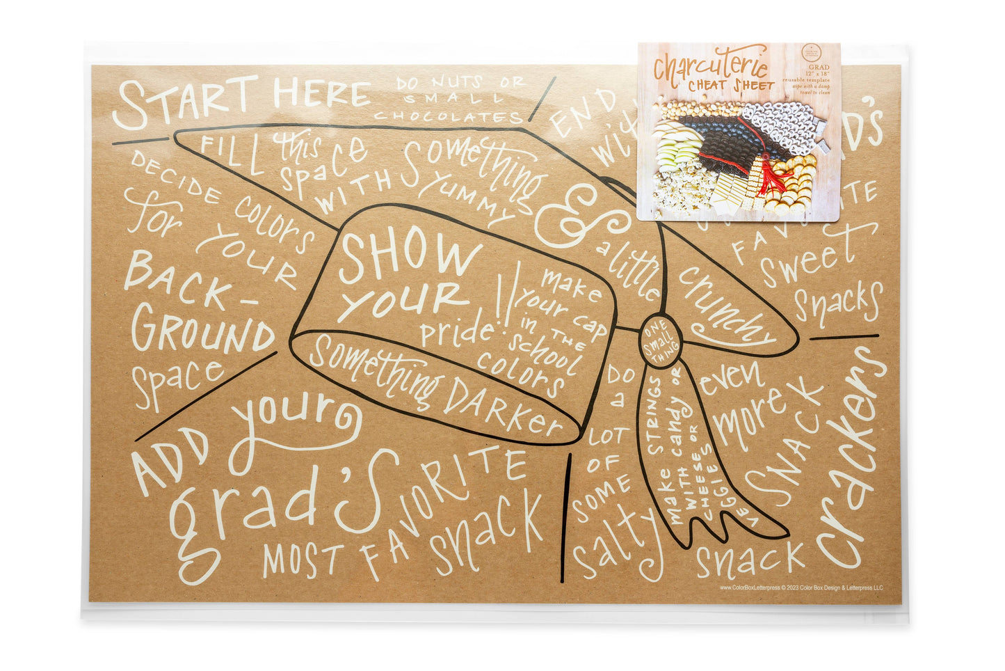 Color Box Design & Letterpress - Charcuterie Cheat Sheet | Graduation Cap