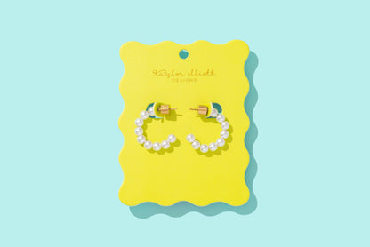 Olivia Pearl Hoop Earrings