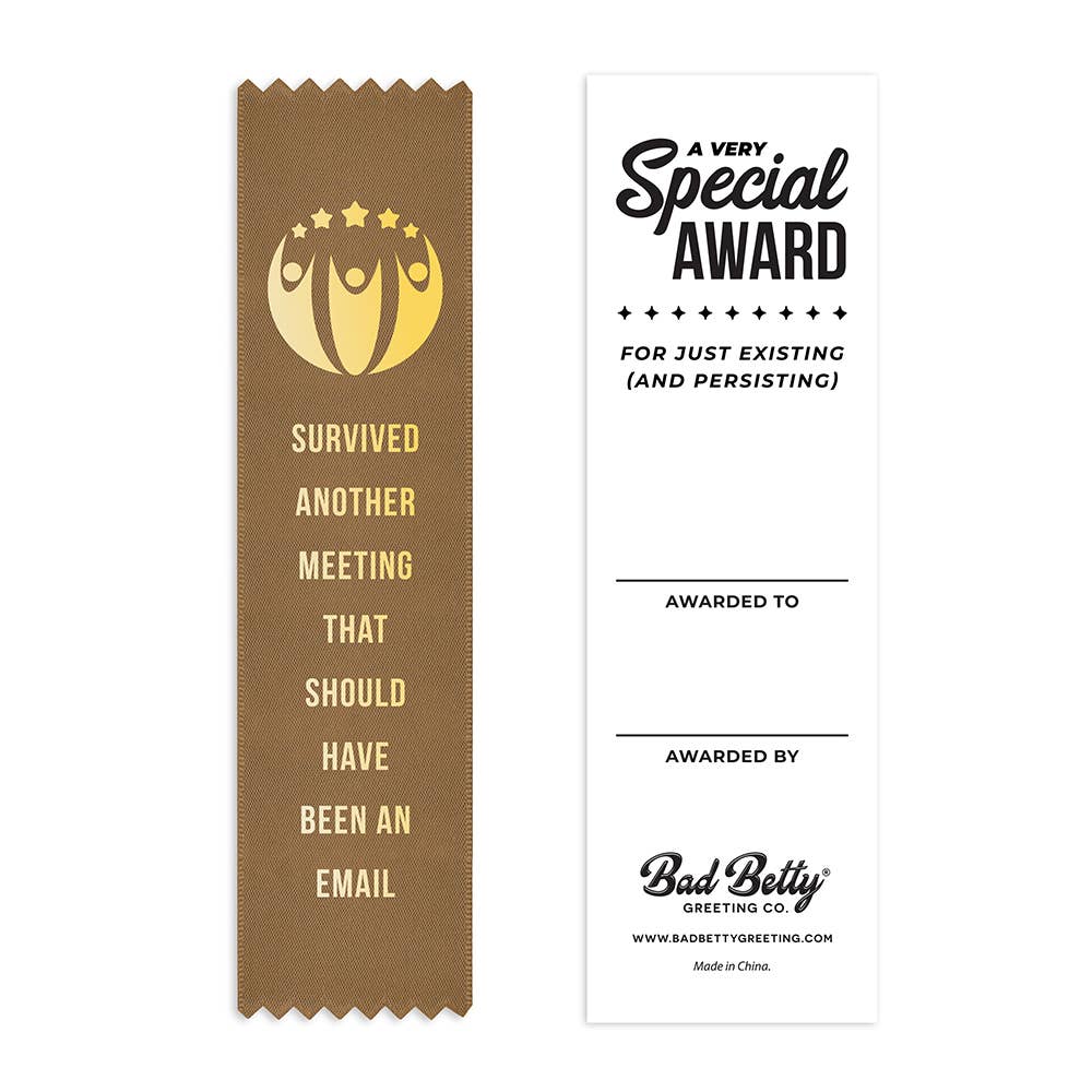 Survived Another Meeting Employee Award Ribbon