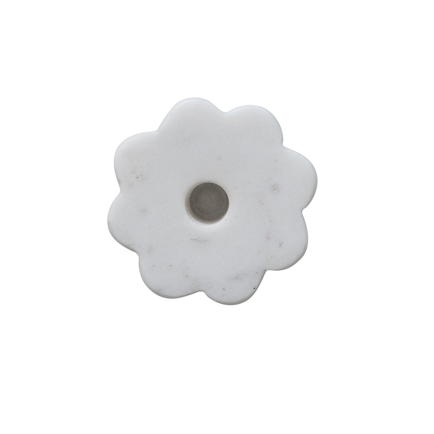 Marble Scalloped Skinny Taper Holder