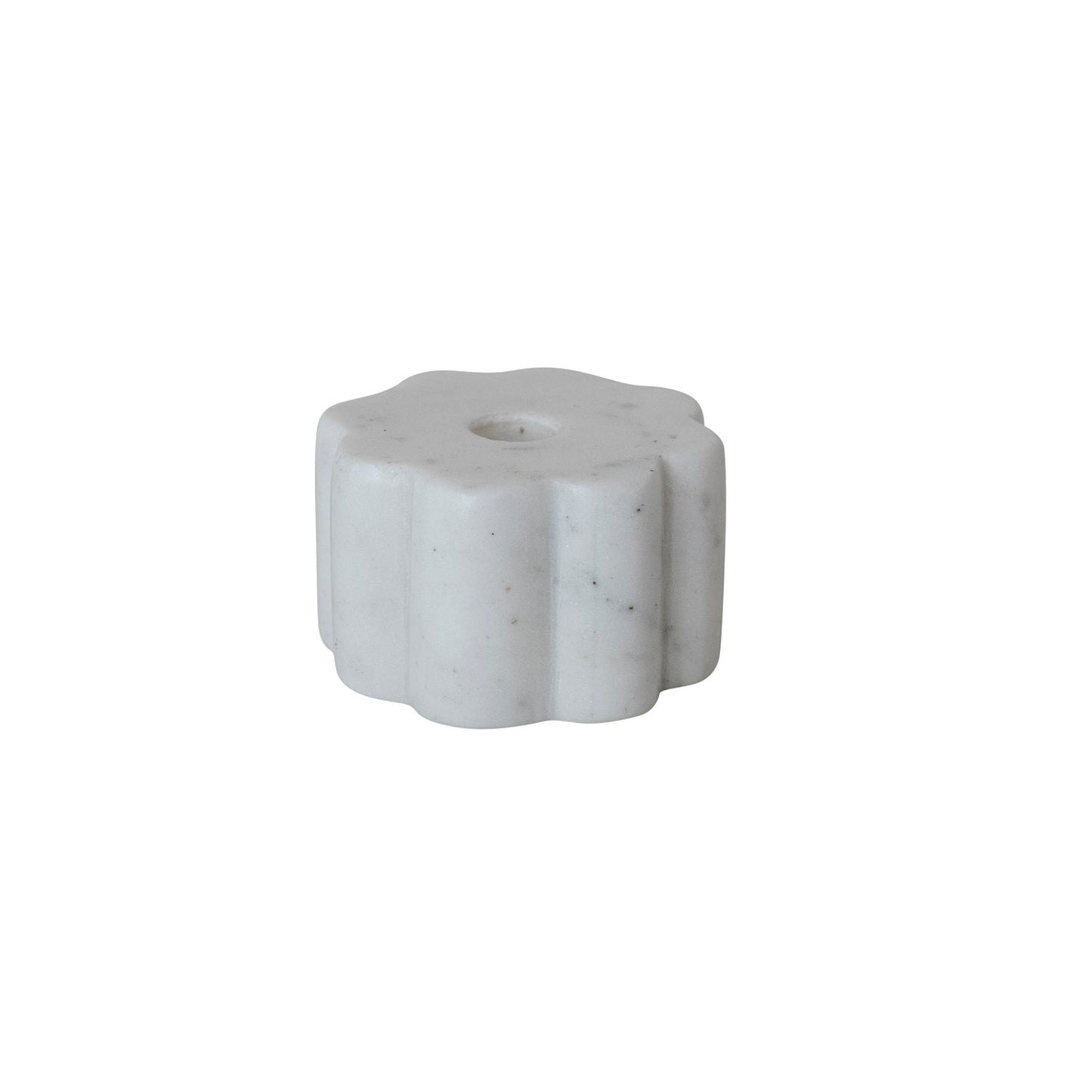 Marble Scalloped Skinny Taper Holder