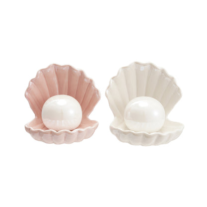 Stoneware Seashell with Removable LED Light