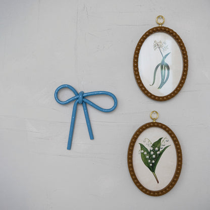 Blue Metal Bow for Wall or Shelf
