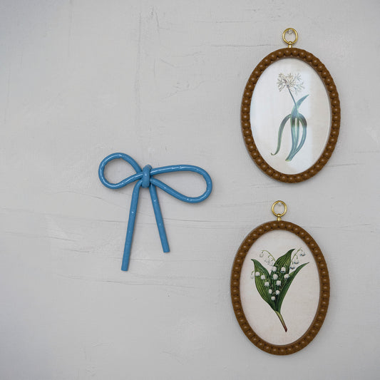 Blue Metal Bow for Wall or Shelf