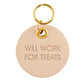 Leather Pet Tag - Here For The Treats