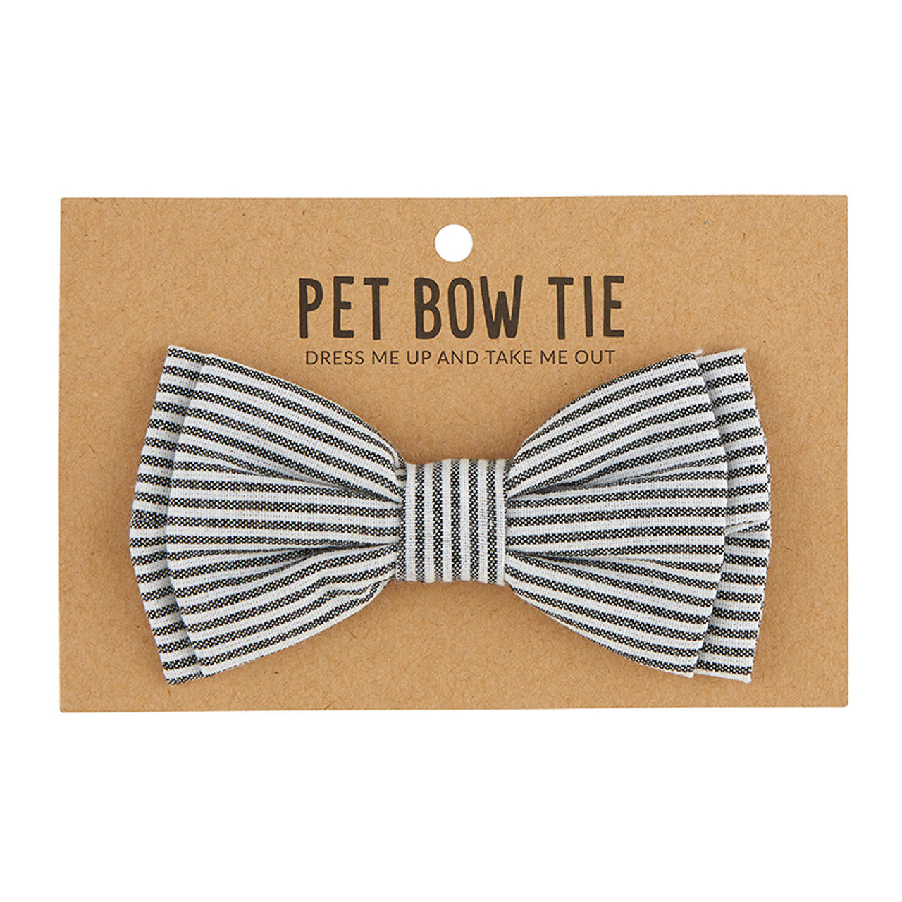 Pet Bow Tie - Grey Stripe