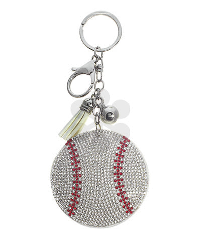 Crystal Baseball Keychain