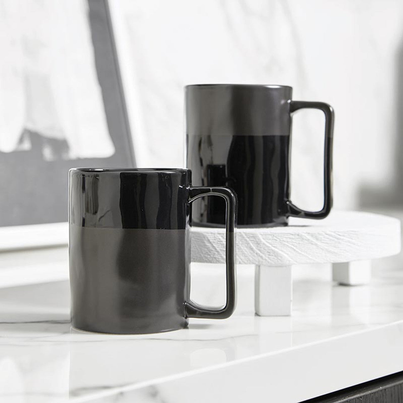 Black Matte and Glossy Coffee Mug