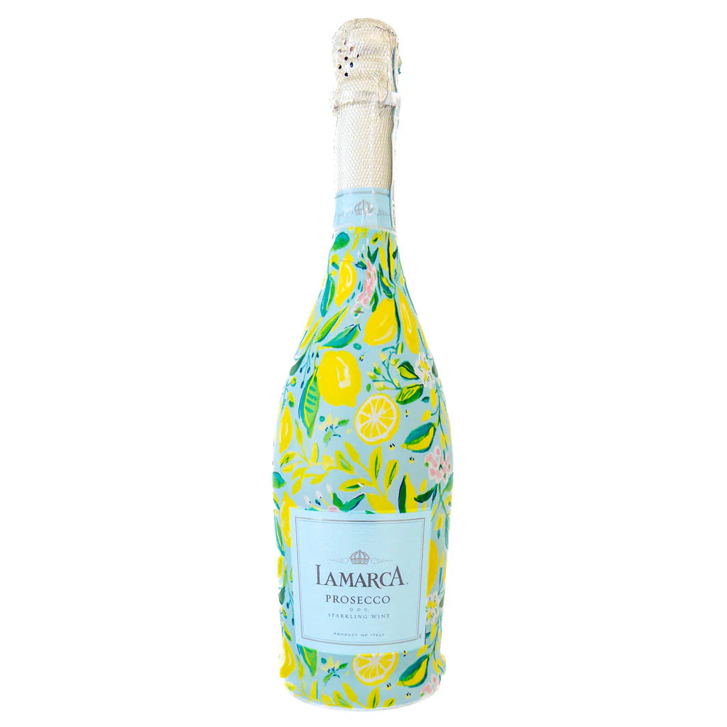 Preppy Lemons Prosecco Bottle Wrap