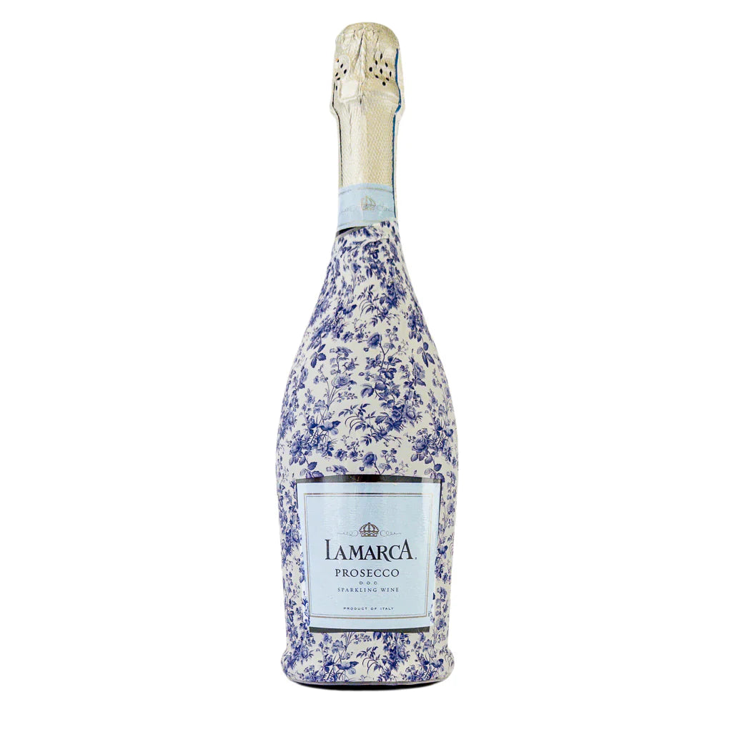 Grandmillenial Blue Floral Prosecco Bottle Wrap