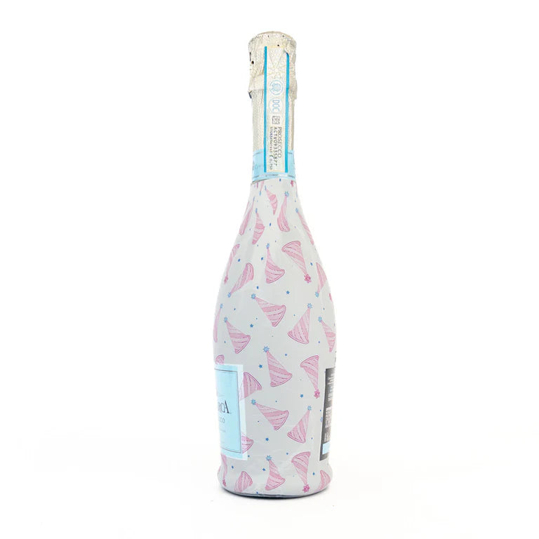 Pastel Birthday Party Hats Prosecco Bottle Wrap