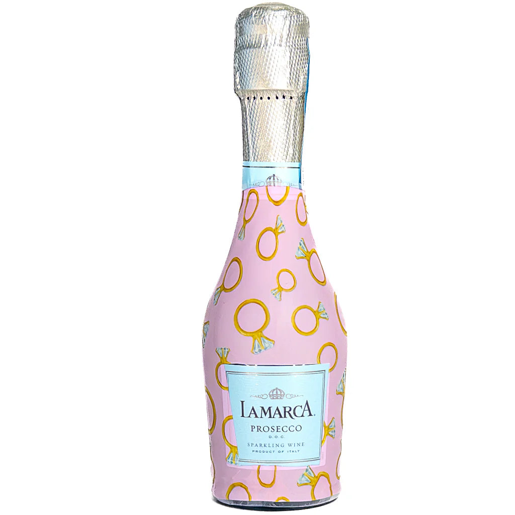 Pink Engagement Ring 6 Pack Mini Prosecco Bottle Wrap